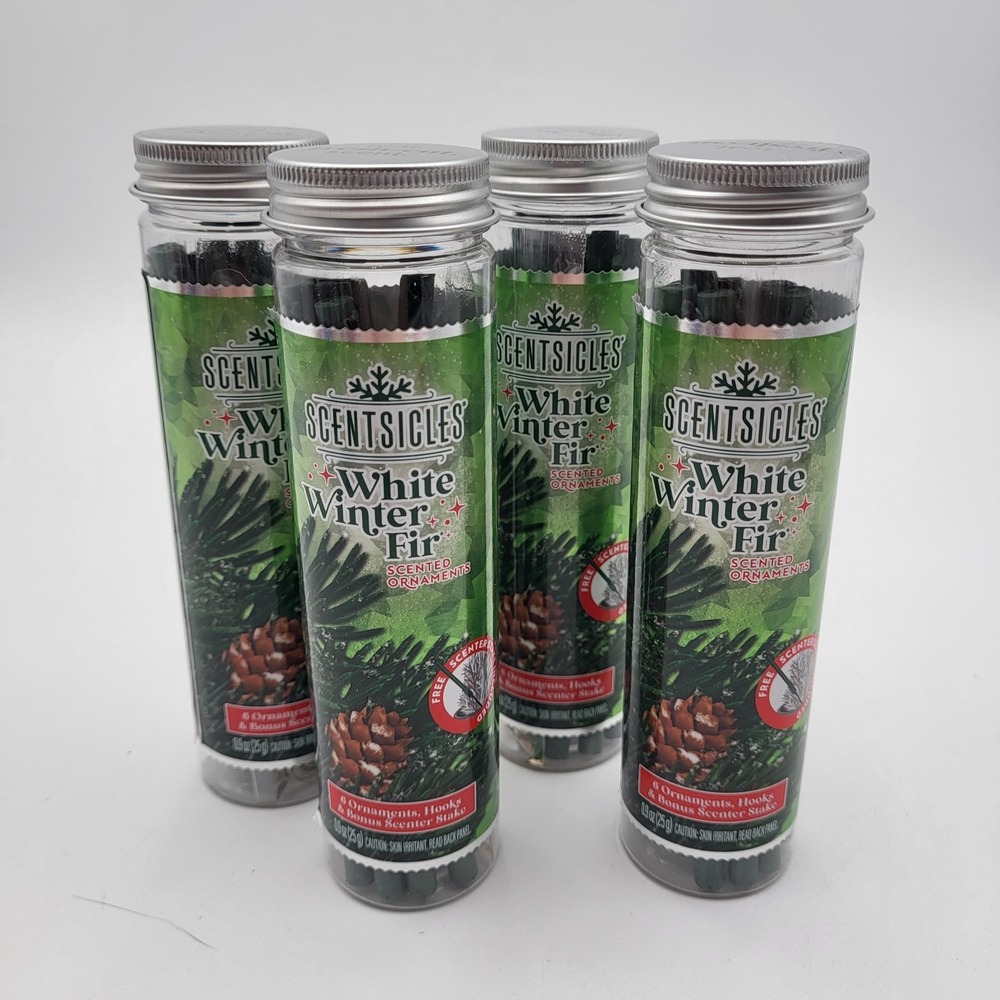 (4) Scentsicles White Winter Fir Scented Ornaments .9oz 6 Ct. Ornaments & Hooks
